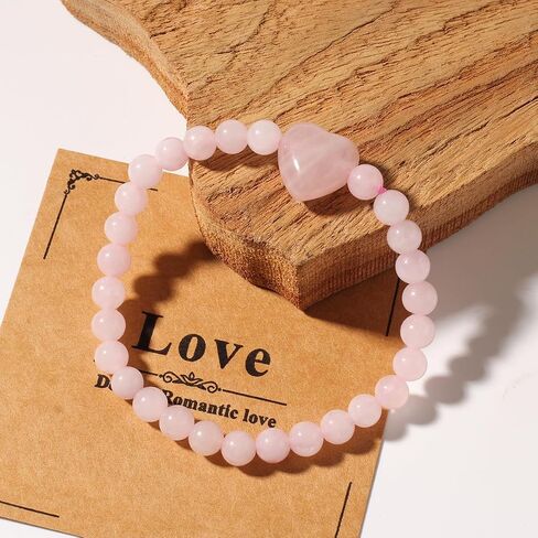 Gemstone Bracelets Self Love Rose Quartz Bracelet – Self-Care & Healing, Light Pink Silver, Self-Care & Daily Wear, Handmade Gift in Kuwait