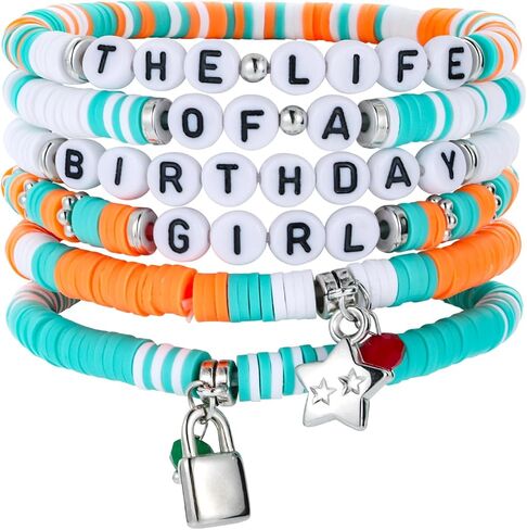 In My Showgirl Era Friendship Bracelets for Birthday Party Inspired Showgirl Bracelets for Women Orange Cyan Bracelets for Music Lover Fans Concert Outfit Jewelry Accessories Gift Showgirl Party Favors in Saudi Arabia