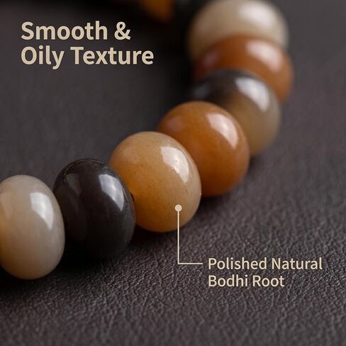 Dopamine Bodhi Root Fidget Bracelet, Natural Bodhi Seed Handcrafted Jewelry, Rotating Sensory Beads for Stress Relief & Calming, Perfect for Office, Daily Wear, Travel & Gifting in Saudi Arabia
