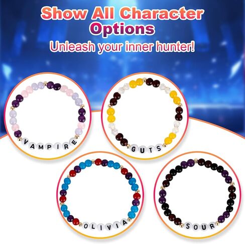 for olivia rodrigo Merch Gifts Inspired Bracelets Concert Outfit Album vinyl Poster Shirt 4 Sets Stackable Stretch Friendship Bracelets Merchandise Jewelry Birthday Gifts for Fans Women in Saudi Arabia