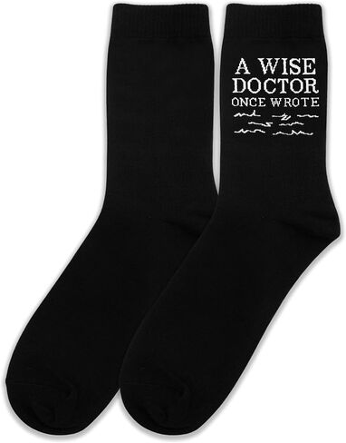 "A Wise Doctor Once Wrote Medical Socks - Funny Doctor Themed Novelty Socks, Unique Gifts for Physicians, EKG Heartbeat Pattern Crew Socks.(077) in Saudi Arabia