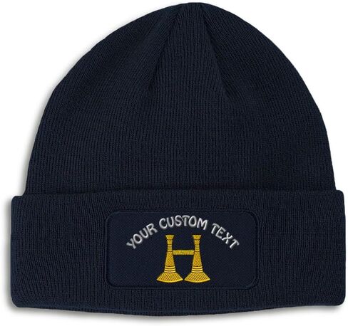 Custom Patch Beanie Firefighter Captain Symbol Embroidery Skull Cap Hats for Men & Women Acrylic One Size in Kuwait