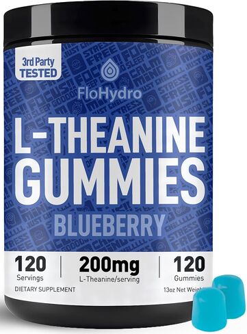 L-Theanine Gummies | 200mg L Theanine per Serving | 120 Servings | Zero Sugar | 3rd-Party Lab Tested in Saudi Arabia