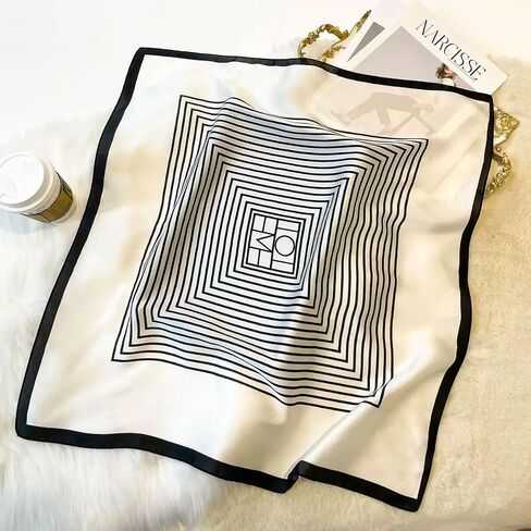 27.5 Inch Silk Feeling Scarf for Women Square Satin Head Scarf Hair Wrap Bandana 2pack in Saudi Arabia