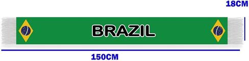 Brazil Scarf, 5FT Long Brazilian Velvet Shawl,150×18cm Decor For Sport Parade Graduation in Saudi Arabia