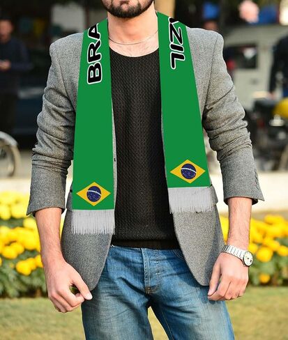 Brazil Scarf, 5FT Long Brazilian Velvet Shawl,150×18cm Decor For Sport Parade Graduation in Saudi Arabia