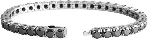 3/4/5mm Black Moissanite Diamond Tennis Bracelets for Women Men Silver Stainless Steel Iced Out Cuban Tennis Chain Link Bracelet Hip Hop Rapper Jewelry Dad Gift in Saudi Arabia