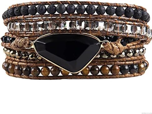 Boho Wrap Bracelet for Women, Handmade Natural Imperial Jasper Multi-Layer Stone Beaded Bracelet, Bohemian Healing Crystal Stone Jewelry Gifts in Saudi Arabia