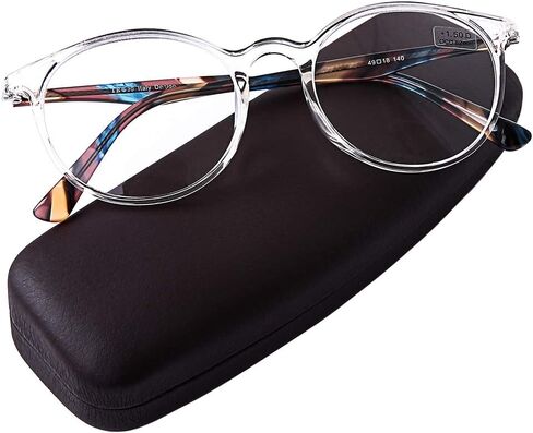 DOOViC Italy Design Fashion Reading Glasses for Women Men Stylish TR90+Acetate Frames Clear Readers with Case in Saudi Arabia