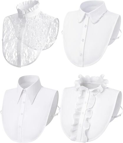 Syhood 4 Pcs Fake Collar Detachable Dickey Collar Blouse Half Shirts Faux False Collars for Women Favors in Kuwait