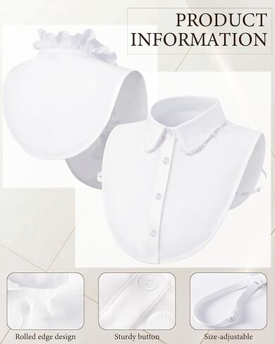 Syhood 4 Pcs Fake Collar Detachable Dickey Collar Blouse Half Shirts Faux False Collars for Women Favors in Kuwait