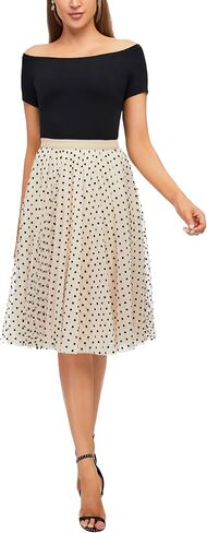 Women's Double Layer Polka Dot Tulle Skirt in Kuwait