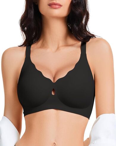 Vinfact Wireless Bras for Women No Underwire Scalloped Hollow Seamless Supportive Bralettes Comfort Soft Everyday Bra in Saudi Arabia