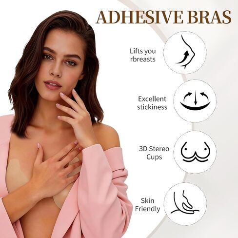 Nipple Covers, Adhesive Bras, Silicone Breast Lift Invisible Bra, Thin Push Up Sticky Pasties for Women in Saudi Arabia