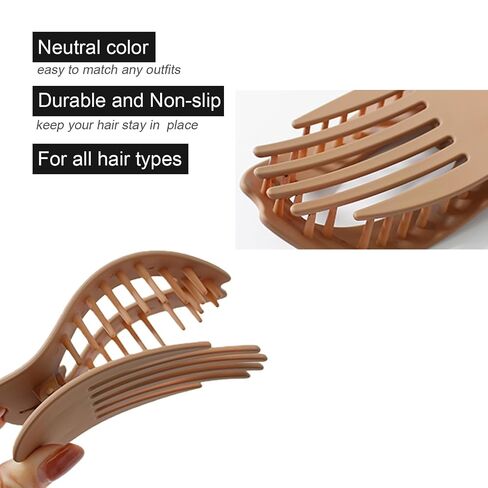 4-Pack Duckbill Hair Clips for Women, Flat Hair Clips for Women, Large Matte Non Slip Hair Clips, Solid Color Versatile Hair Clip, Casual Elegant for Thick or Thin Hair, Suitable for all Long Hair in Saudi Arabia