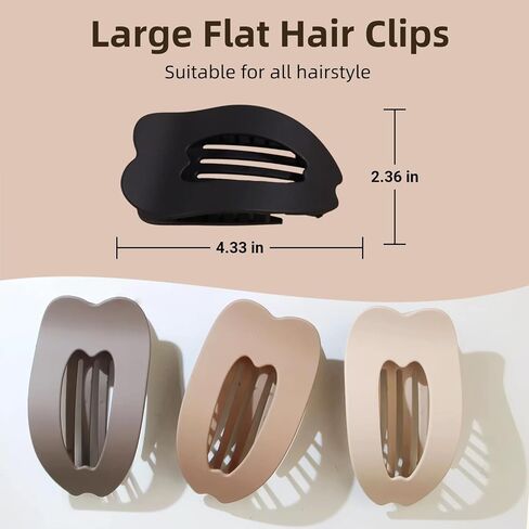 4-Pack Duckbill Hair Clips for Women, Flat Hair Clips for Women, Large Matte Non Slip Hair Clips, Solid Color Versatile Hair Clip, Casual Elegant for Thick or Thin Hair, Suitable for all Long Hair in Saudi Arabia
