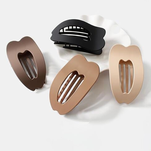 4-Pack Duckbill Hair Clips for Women, Flat Hair Clips for Women, Large Matte Non Slip Hair Clips, Solid Color Versatile Hair Clip, Casual Elegant for Thick or Thin Hair, Suitable for all Long Hair in Saudi Arabia