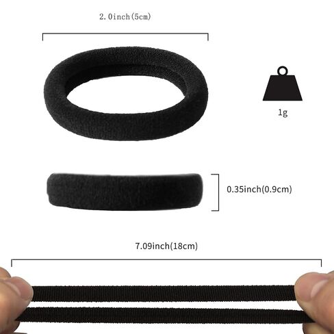 Black Hair Ties, 100 Pack Nylon Elastic Bands for Women, Seamless Damage-Free Ponytail Holders, Thick Hair Accessories. (black) in Saudi Arabia