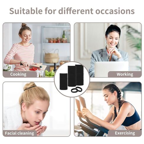 Black Hair Ties, 100 Pack Nylon Elastic Bands for Women, Seamless Damage-Free Ponytail Holders, Thick Hair Accessories. (black) in Saudi Arabia