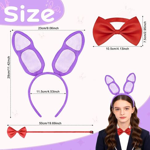 Bunny Costume Accessories,Easter Rabbit Ears Headband and Bow Tie for Adult Kids Halloween Dress Up in Saudi Arabia