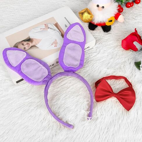 Bunny Costume Accessories,Easter Rabbit Ears Headband and Bow Tie for Adult Kids Halloween Dress Up in Saudi Arabia