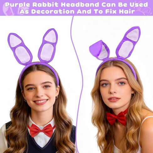 Bunny Costume Accessories,Easter Rabbit Ears Headband and Bow Tie for Adult Kids Halloween Dress Up in Saudi Arabia
