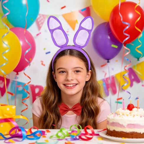 Bunny Costume Accessories,Easter Rabbit Ears Headband and Bow Tie for Adult Kids Halloween Dress Up in Saudi Arabia
