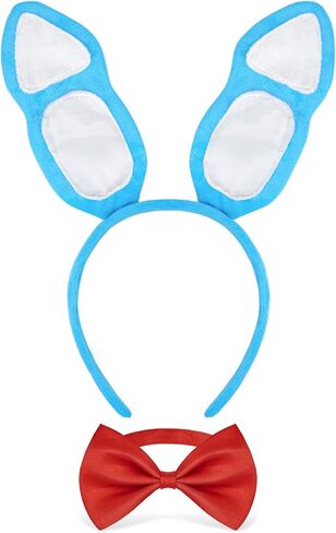 Bunny Costume Accessories,Easter Rabbit Ears Headband and Bow Tie for Adult Kids Halloween Dress Up in Saudi Arabia