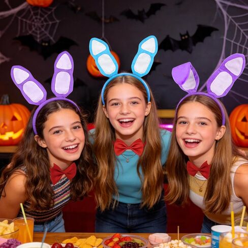 Bunny Costume Accessories,Easter Rabbit Ears Headband and Bow Tie for Adult Kids Halloween Dress Up in Saudi Arabia