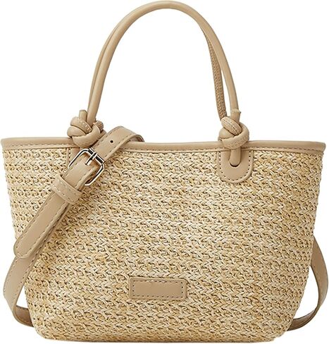Farcauo Cute Straw Fabric Tote Bag Purse for Women Y2k Purse Shoulder Handbag Straw Tote Bag in Saudi Arabia