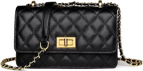 Leather Chain Crossbody Shoulder Small Square Bag, Casual Women's Bag, Shoulder Bag (Black) in Saudi Arabia