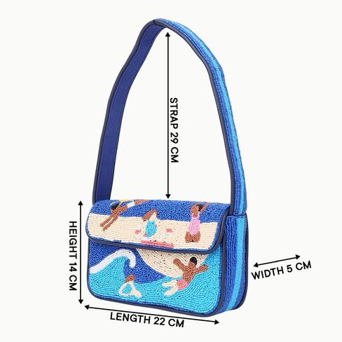 Indian Shelf Premium Handcrafted Beaded Beach Bags for Women, Girls - Women Evening Purse Summer Beach Theme (with Box) in Saudi Arabia