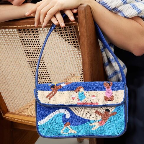 Indian Shelf Premium Handcrafted Beaded Beach Bags for Women, Girls - Women Evening Purse Summer Beach Theme (with Box) in Saudi Arabia