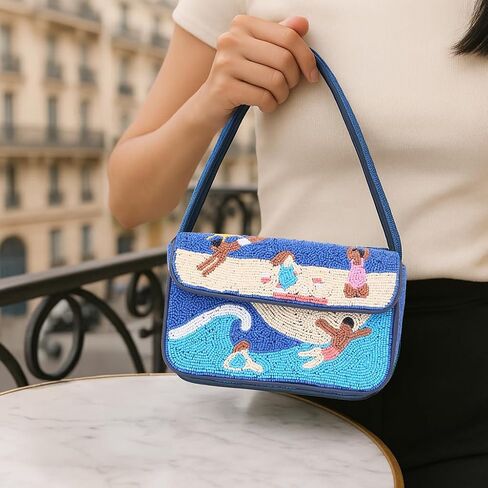 Indian Shelf Premium Handcrafted Beaded Beach Bags for Women, Girls - Women Evening Purse Summer Beach Theme (with Box) in Saudi Arabia