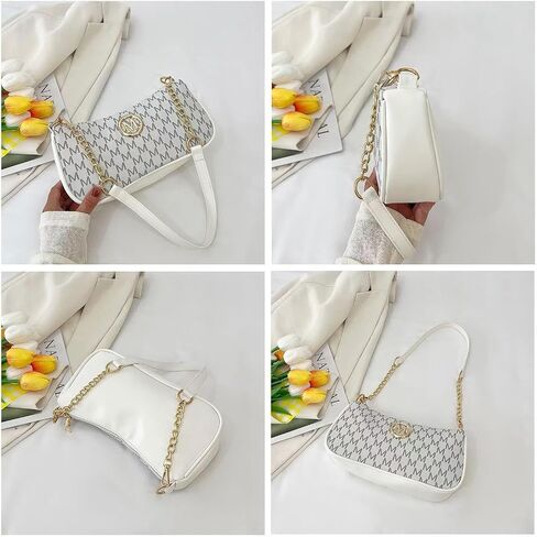 French Vintage Underarm Bag for Women, a Small Crossbody Bag with a Chain Perfect for Ladies Shopping Shoulder Tote. in Kuwait