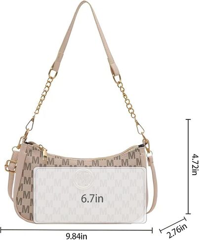 French Vintage Underarm Bag for Women, a Small Crossbody Bag with a Chain Perfect for Ladies Shopping Shoulder Tote. in Kuwait