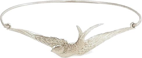Frosted Willow Bird Jewelry Gift Collection Claspless Sparrow Bangle Bracelet (Silvertone, 8 Inch) in Saudi Arabia