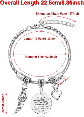 DlaeKua Memorial Gifts for Women Loss Loved Ones Bracelet Remembrance Gifts for Husband Boyfriend Memorial Gift for Loss of Mom Dad Sister Brother Memory Gift for Women in Kuwait