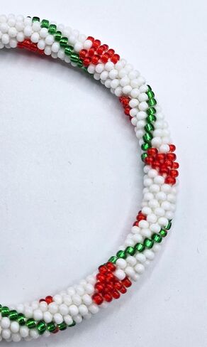 Boho Beaded Bracelets – Set of 2 Handmade Nepal Seed Bead Bangles | Women’s Fashion Jewelry Crochet Roll-On Bracelet Bangle in Saudi Arabia