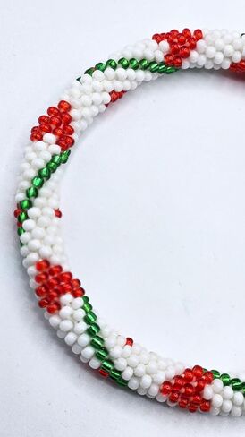 Boho Beaded Bracelets – Set of 2 Handmade Nepal Seed Bead Bangles | Women’s Fashion Jewelry Crochet Roll-On Bracelet Bangle in Saudi Arabia