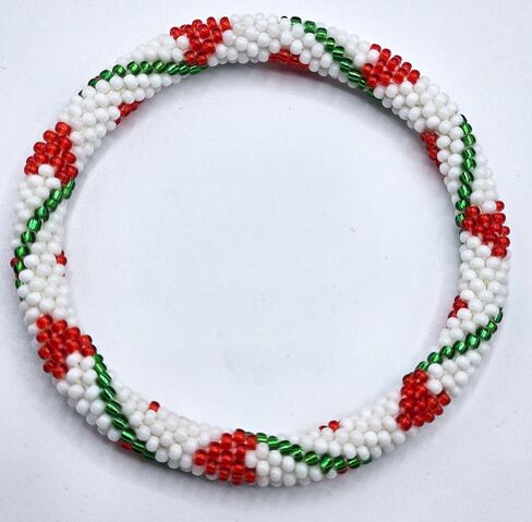 Boho Beaded Bracelets – Set of 2 Handmade Nepal Seed Bead Bangles | Women’s Fashion Jewelry Crochet Roll-On Bracelet Bangle in Saudi Arabia