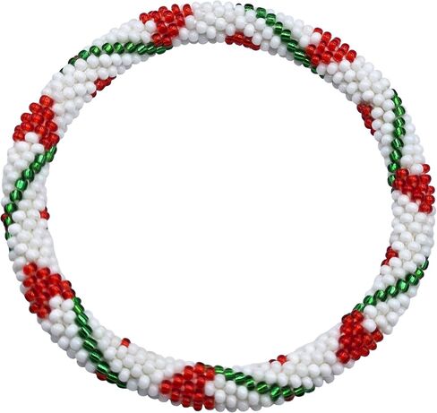 Boho Beaded Bracelets – Set of 2 Handmade Nepal Seed Bead Bangles | Women’s Fashion Jewelry Crochet Roll-On Bracelet Bangle in Saudi Arabia