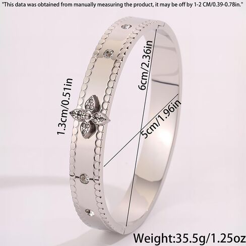 Silver Rhinestone Four Leaf Clover Bracelet for Women,Fashion Jewelry Wrist Accessories Gift for Birthdays, Anniversary in Kuwait