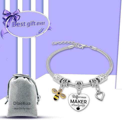 Teacher Appreciation Gifts for Women Friend Stainless Steel Bracelet Thank You Gift for Teachers Graduation Gift for Teacher Appreciation Week Teacher's day Gifts Christmas Retirement Birthday Present in Kuwait