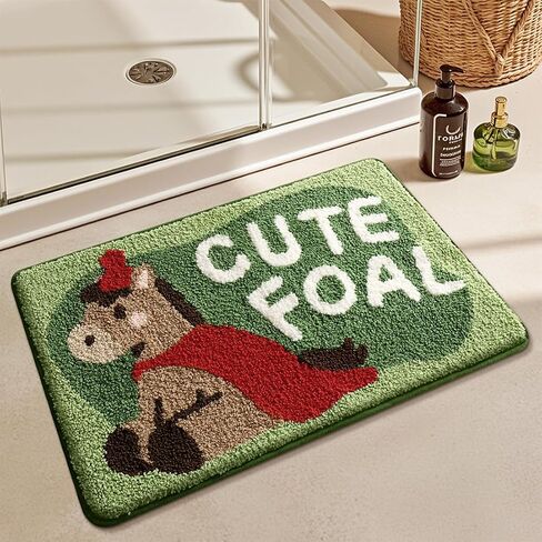 Cute Bath Mat, Fluffy Ultra Soft Bathroom Rugs with Funny Duck Designs, Super Absorbent Shower Bath Rug Non Slip, Machine Washable Floor Mats for Bathtub, Shower, and Entryway, 32" x 20" in Kuwait