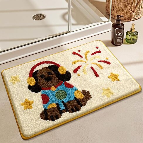 Cute Bath Mat, Fluffy Ultra Soft Bathroom Rugs with Funny Duck Designs, Super Absorbent Shower Bath Rug Non Slip, Machine Washable Floor Mats for Bathtub, Shower, and Entryway, 32" x 20" in Kuwait