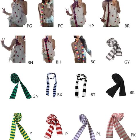 Lady Goth Harajuku Cool Scarve Style Girl Stripe Long Knitted Scarves Fashion Cloth Unisex Street Casual Neckerchief, Approx. 4x180cm/ 1.57x70.86in, Pink in Saudi Arabia