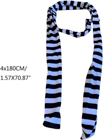 Lady Goth Harajuku Cool Scarve Style Girl Stripe Long Knitted Scarves Fashion Cloth Unisex Street Casual Neckerchief, Approx. 4x180cm/ 1.57x70.86in, Pink in Saudi Arabia