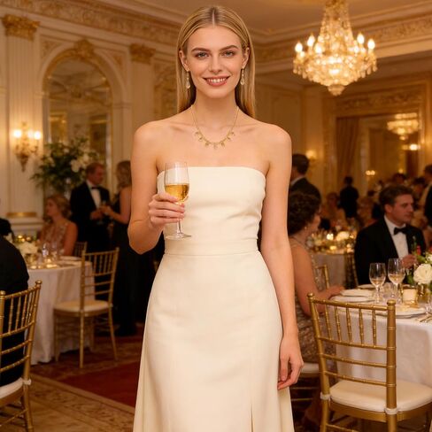 Cryshimmer Glass Bead Necklace Earrings for Women 16K Gold Plated Dainty Crystal Beads Collar Necklace Dangle Earrings Costume Jewelry Set for Wedding Prom Party,Gift for Her,Mom,Wife(Champagne) in Saudi Arabia