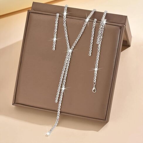 Silver Rhinestone Prom Jewelry Set for Women Bling Costume Crystal Wedding Bridal Choker Necklace Bridesmaid Dangle Earrings Sparkly CZ Bracelets Accessories in Saudi Arabia